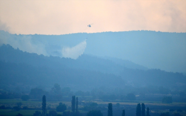 Gelibolu'daki orman yangınına havadan müdahale yeniden başladı